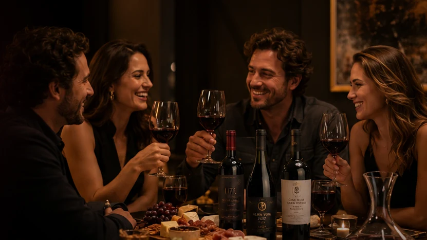 Mesa elegante com vinhos 071 Wine Delivery